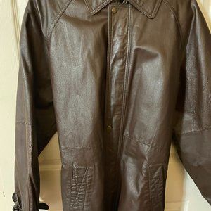 Men's Leather Jacket size L. Dark brown